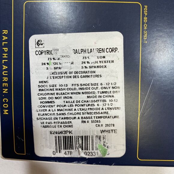 NWT 3 Pack Polo Ralph Lauren Tech Athletic Quarter Top Sock White Gray Pony - Picture 7 of 8